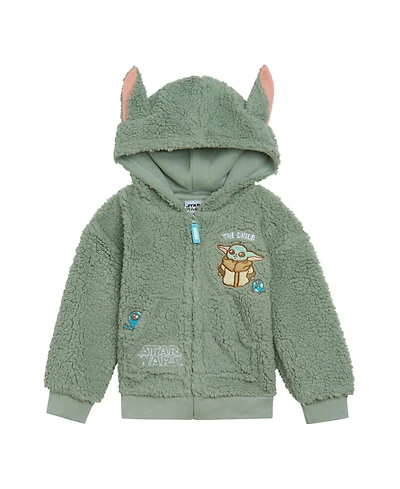 Star Wars Toddler Boys The Mandalorian Grogu Cozy Sherpa Cosplay Hoodie