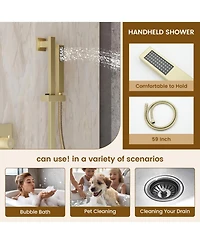 Casainc Ceiling-Mounted Thermostatic Shower System With Body Jets Handheld