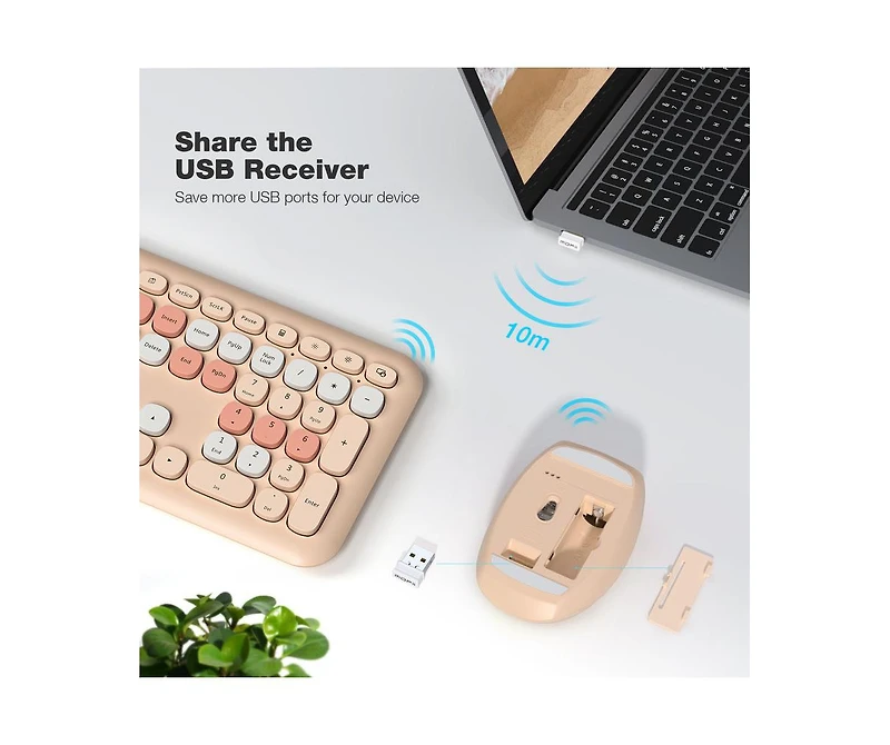 Mofii Wireless Keyboard and Mouse Combo, 2.4G Slim Full-Sized Ergonomic Keyboard Mouse for Pc Desktop Laptops Windows