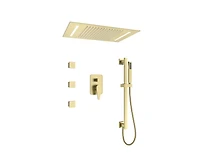 Casainc Led Light Pressure-balanced Valve Included All-In-One Kit With Rough In-Valve Thermostatic Shower System Body Jets