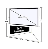Pyle Outdoor Projector Screen – 72" Portable Viewing Display with Frame Stand, Hd 16:9 Display