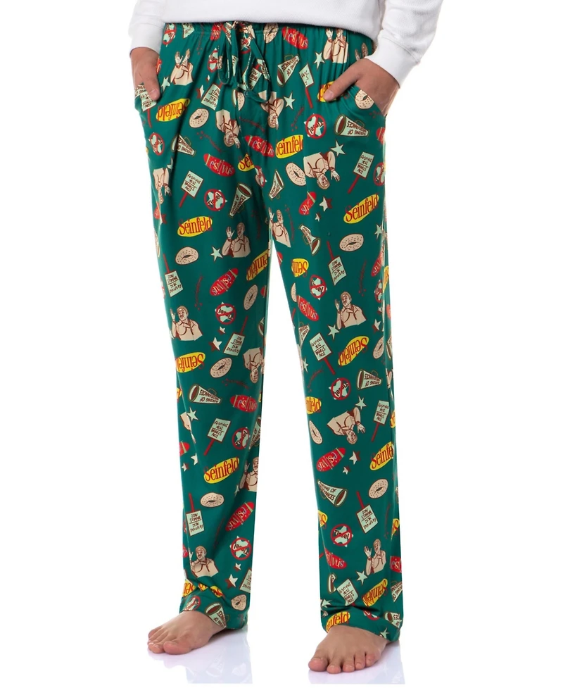 Seinfeld Men's Christmas Tossed Print Sleep Pajama Pants For Adults