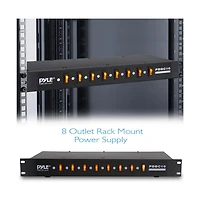 Pyle 8 Outlet Rack Mount Power Supply Center with Individual Outlet Switches
