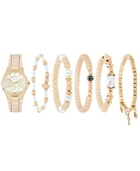 Jessica Carlyle Women's Matte Beige Silicone Strap Analog Watch, 35mm