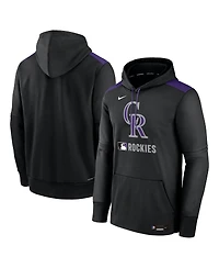 Nike Men's Black Colorado Rockies Authentic Collection Performance Pullover Hoodie