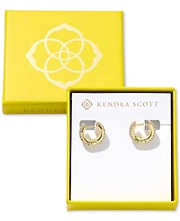 Kendra Scott 14k Gold-Plated Small Pave Huggie Hoop Earrings, 0.62"