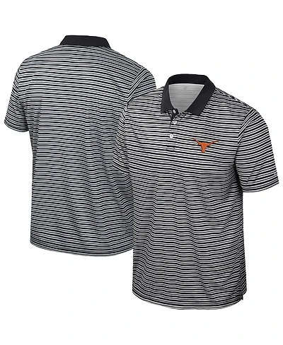 Colosseum Men's Black Texas Longhorns Striped Polo Shirt