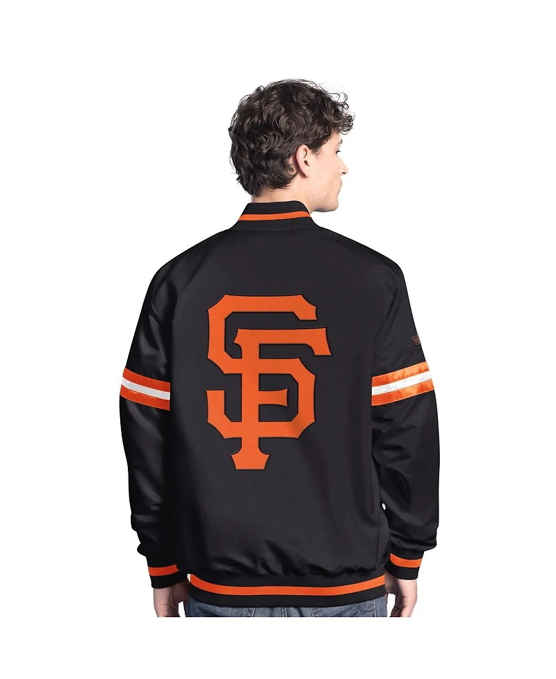 Starter Men's Black San Francisco Giants Scout Full-Snap Varsity Jacket