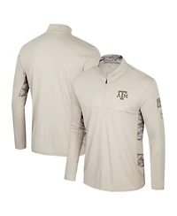Colosseum Men's Natural Texas A&M Aggies Oht Military Appreciation Quarter-Zip Jacket
