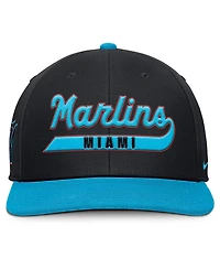 Nike Men's Black/Blue Miami Marlins Pro Performance Snapback Hat