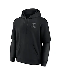 Fanatics Men's and Women's Black New Orleans Saints Sleek Elements Pullover Hoodie