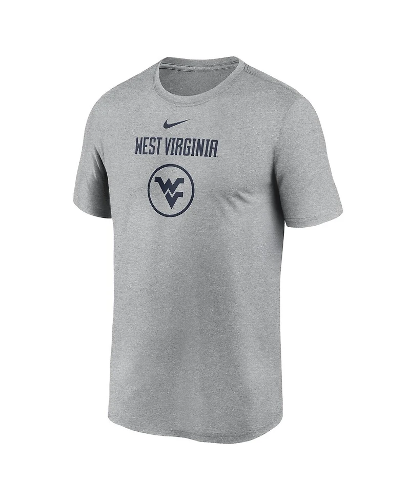 Nike Men's Heather Gray West Virginia Mountaineers On-Court Basketball Legend Practice Performance T-Shirt