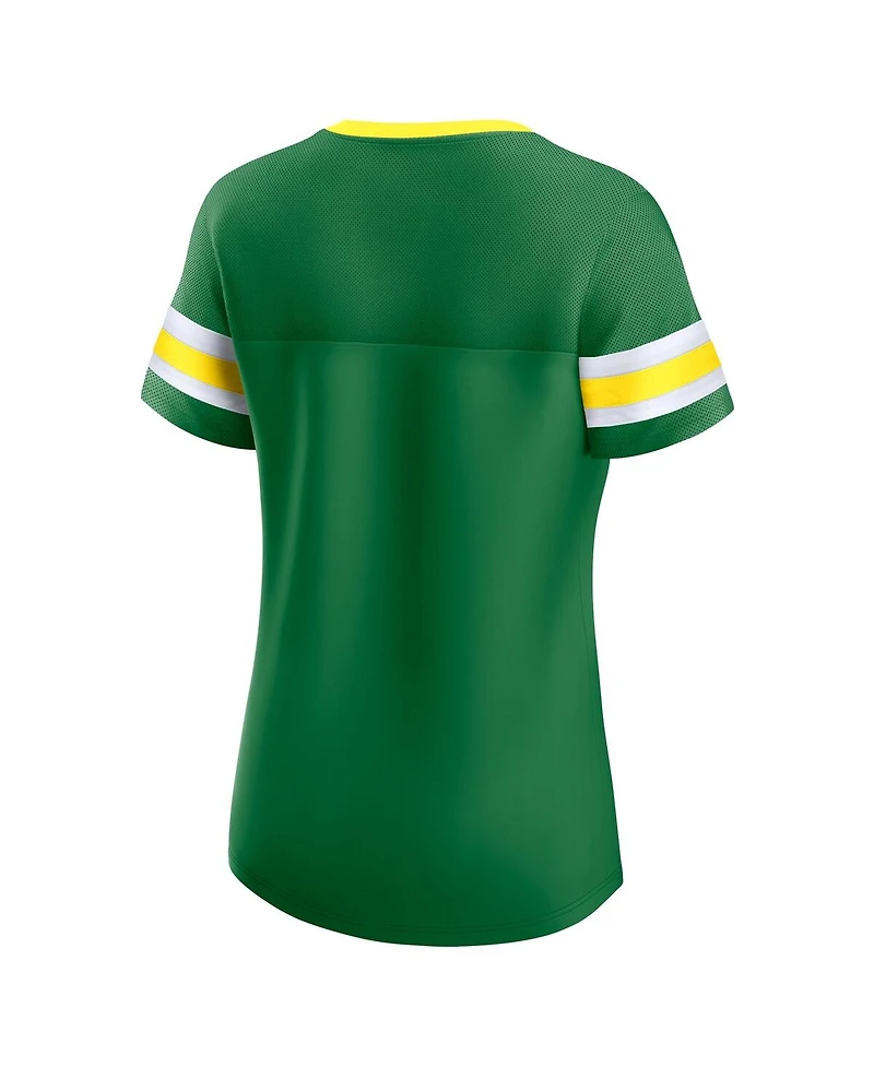 Fanatics Women's Green Oregon Ducks Iconic Athena Lace-Up T-Shirt