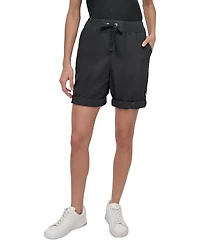 Dkny Sport Women's Smocked-Waist Convertible Shorts