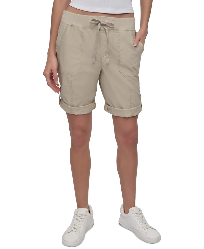 Dkny Sport Women's Smocked-Waist Convertible Shorts