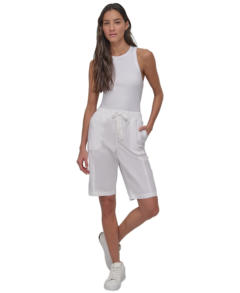 Dkny Sport Women's Smocked-Waist Convertible Shorts