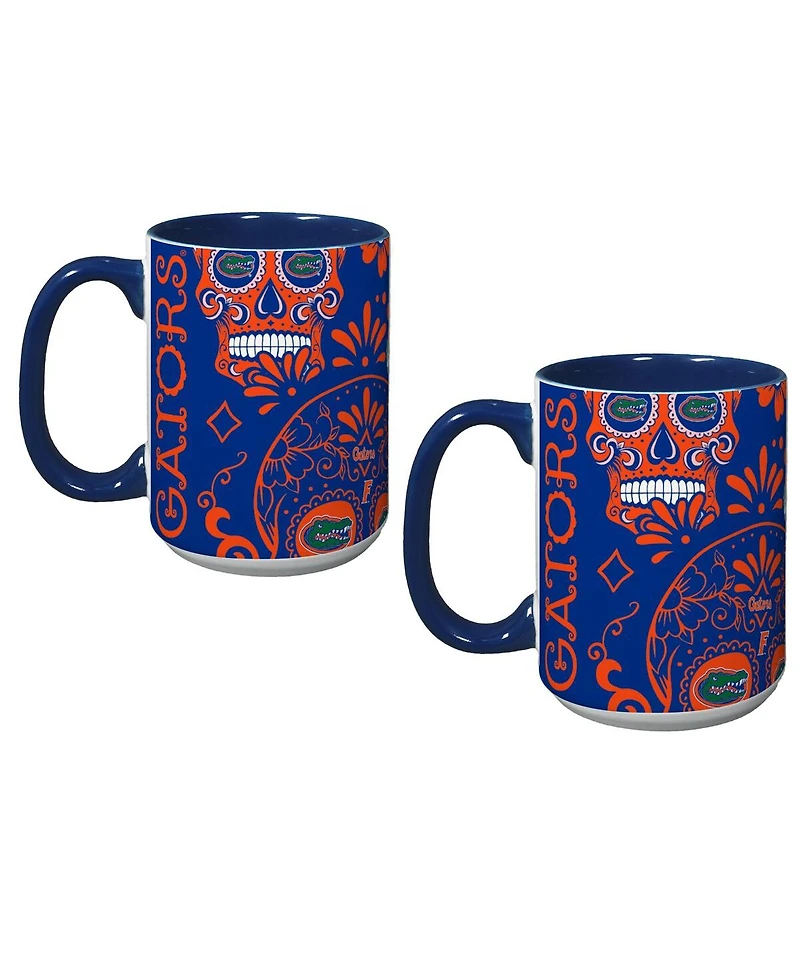 Indigo Falls Florida Gators Dia De Los Muertos Mug, Set of 2