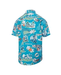 Reyn Spooner Men's Aqua Miami Dolphins Scenic Button-Down Shirt
