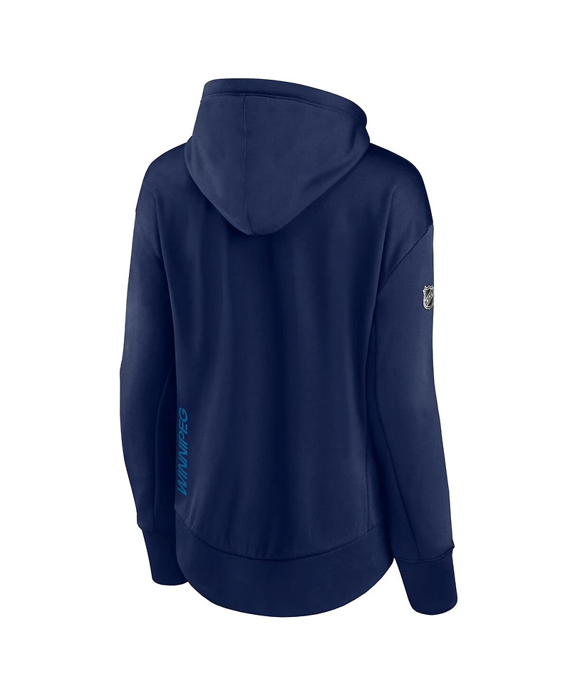Fanatics Women's Navy Winnipeg Jets Authentic Pro Rink Full-Zip Hoodie