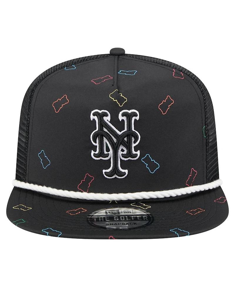 New Era Men's Black New York Mets Gummy Golfer Trucker Adjustable Hat
