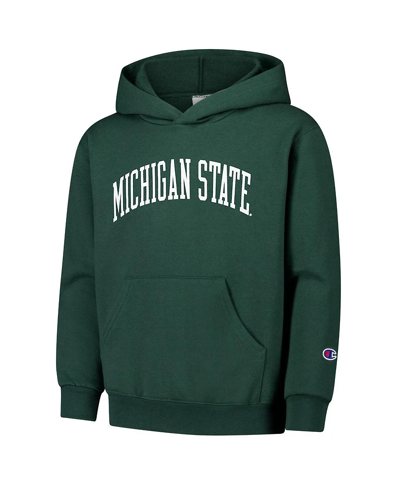 Champion Big Boys and Girls Green Michigan State Spartans Basic Arch Hoodie