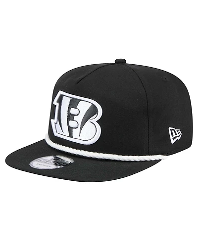 New Era Men's Black Cincinnati Bengals B-Dub Golfer Snapback Hat