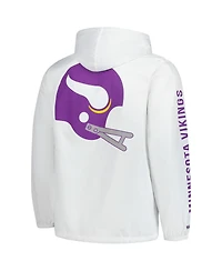 Mitchell & Ness Men's White Minnesota Vikings Vintage Logo Coaches Full-Snap Hoodie Jacket