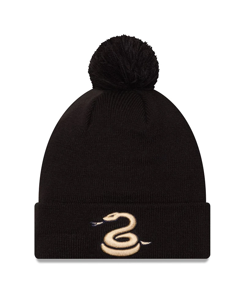 New Era Men's Black Philadelphia Union Jersey Hook Cuffed with Pom Knit Hat