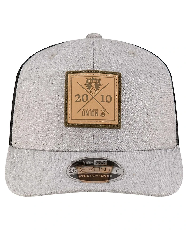 New Era Men's Heather Gray Philadelphia Union 9SEVENTY Coolera Stretch-Snap Adjustable Hat