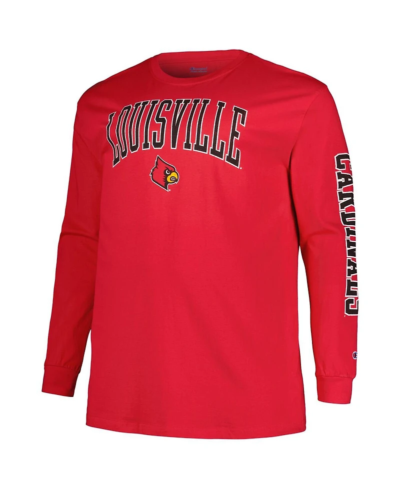Champion Men's Red Louisville Cardinals Big Tall 2-Hit Long Sleeve T-Shirt