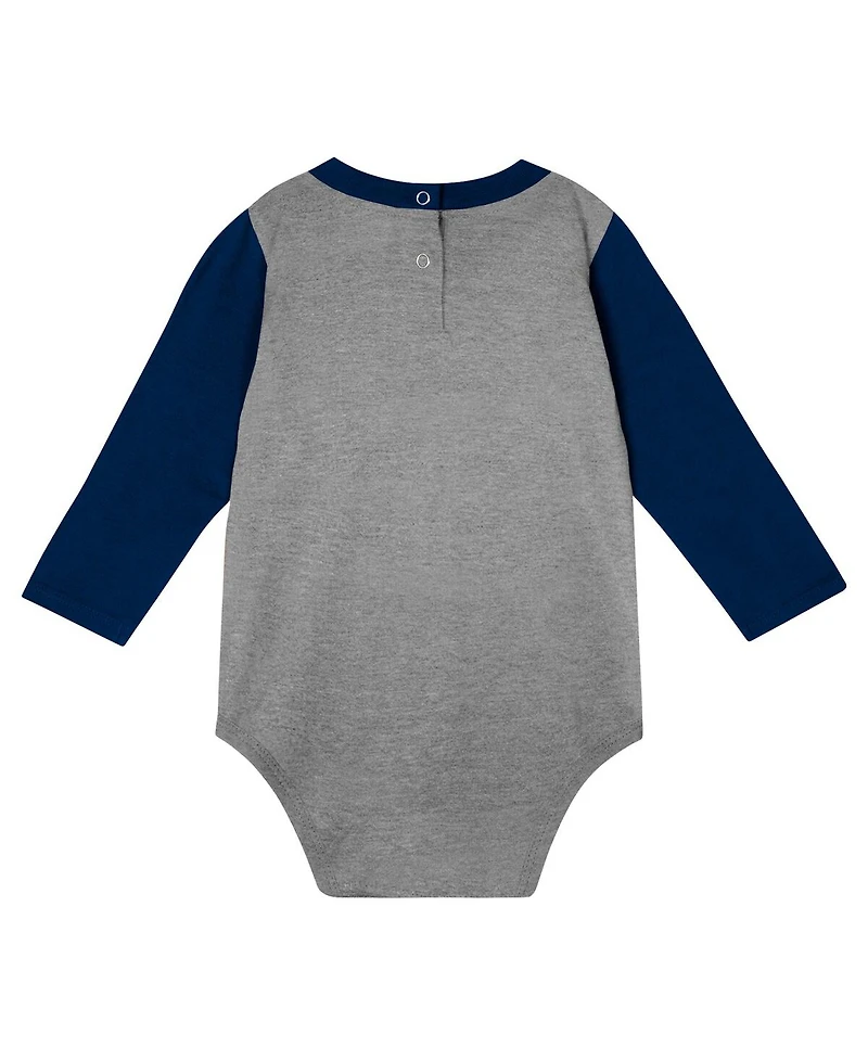 Outerstuff Baby Boys and Girls Navy Penn State Nittany Lions Double Up Long Sleeve Bodysuit Pant