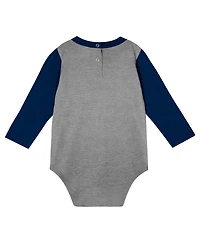 Outerstuff Baby Boys and Girls Navy Penn State Nittany Lions Double Up Long Sleeve Bodysuit Pant