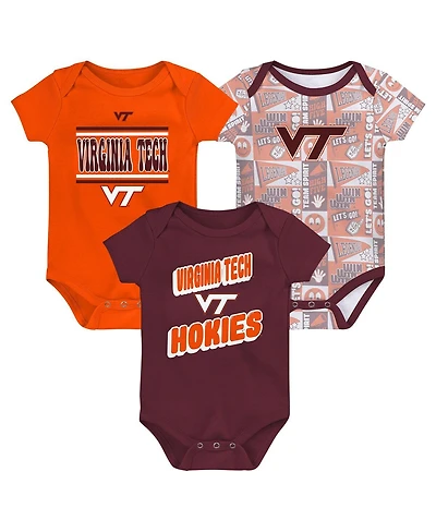 Outerstuff Newborn Maroon Virginia Tech Hokies Sunday Comics Bodysuit 3-pack