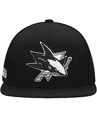 Mitchell & Ness Men's Black San Jose Sharks Team Snapback Hat