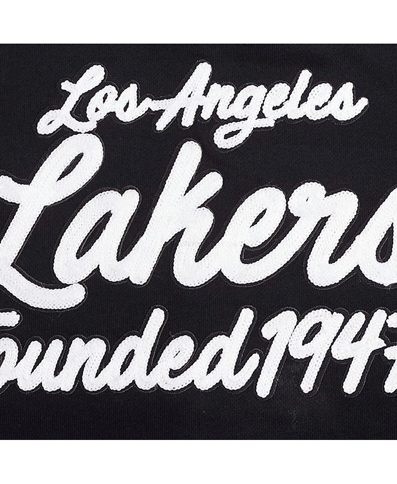 Pro Standard Women's Black Los Angeles Lakers Paint The City Cropped Pullover Sweatshirt