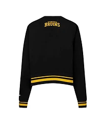 Pro Standard Women's Black Boston Bruins Area Code Cropped Pullover Sweatshirt