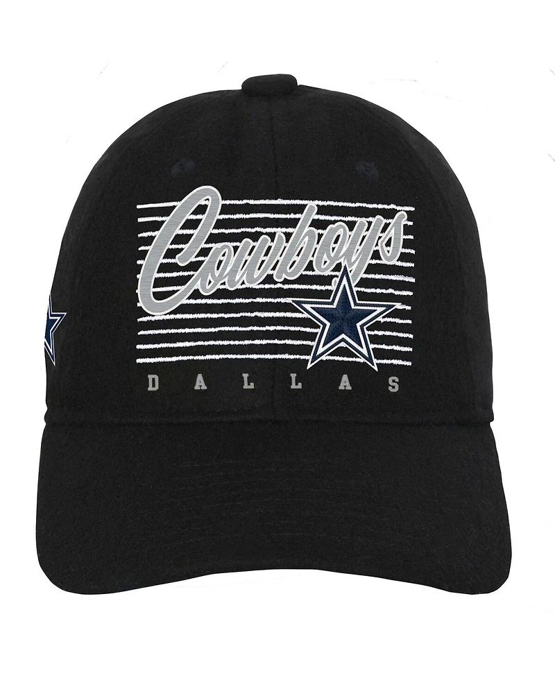 Outerstuff Big Boys and Girls Black Dallas Cowboys Retro Wooly Adjustable Hat