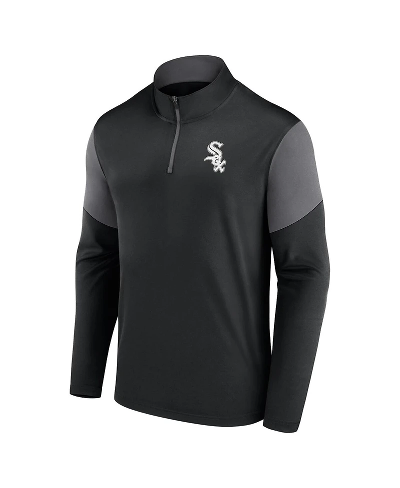 Fanatics Men's Black Chicago White Sox Logo Quarter-Zip Top