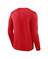 Fanatics Men's Red Wisconsin Badgers Fundamentals Cotton Winning Team Long Sleeve T-Shirt