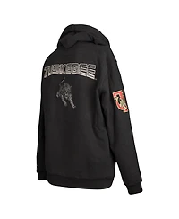 Fisll Men's Black Tuskegee Golden Tigers Puff Print Sliced Pullover Hoodie