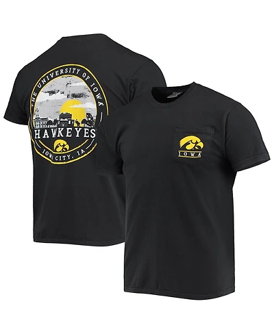 Image One Men's Black Iowa Hawkeyes Circle Campus Scene T-Shirt