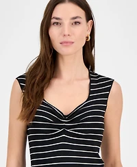 Bar Iii Women's Striped Knit Sweetheart-Neck Top, Exclusively at Macy's