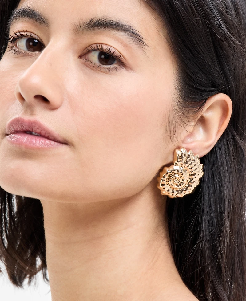 I.n.c. International Concepts Gold-Tone Shell Statement Stud Earrings, Exclusively at Macy's