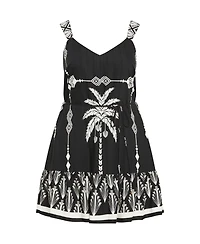 City Chic Plus Peta Border Print Dress
