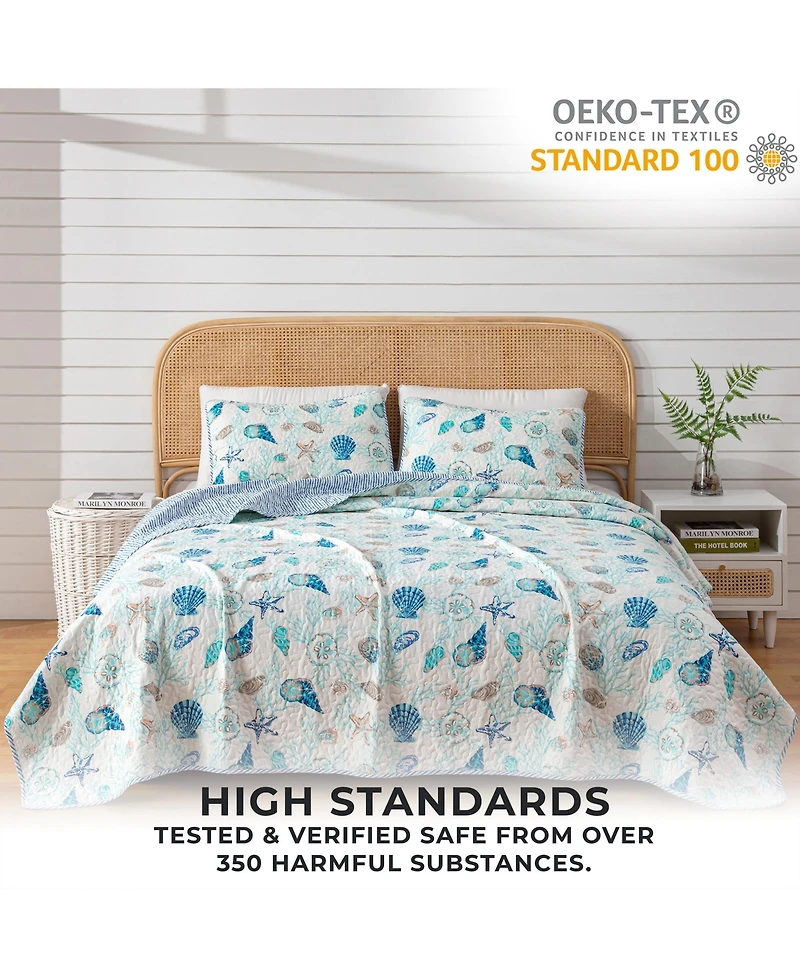 Linery & Co. Coastal Microfiber Quilt Set With Shams