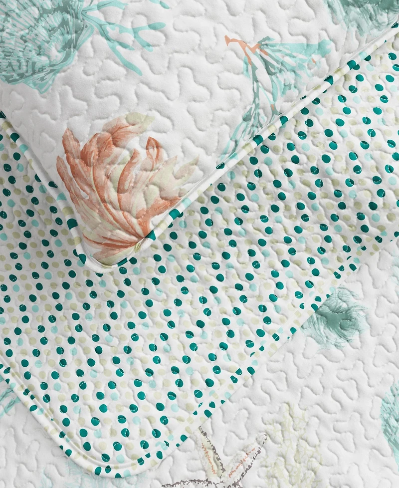 Linery & Co. Seashells & Stripes Microfiber Quilt Set With Shams