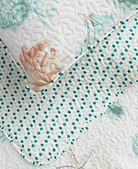 Linery & Co. Seashells & Stripes Microfiber Quilt Set With Shams