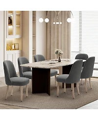 Mid-Century Modern Upholstered Boucle Dining Chair (Set of 6)
