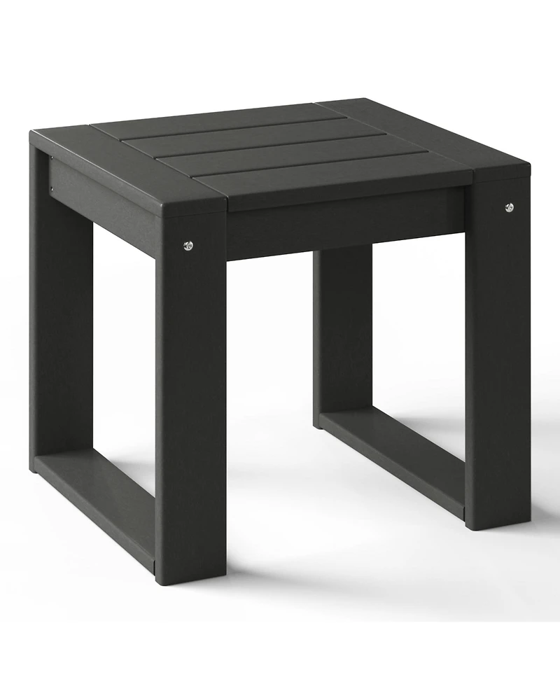 Modern Outdoor Hdpe Rectangle Patio Side Table