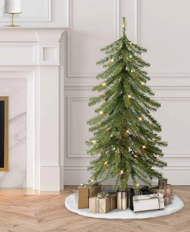 Puleo 4FT Pre-Lit Alpine Artificial Christmas Tree